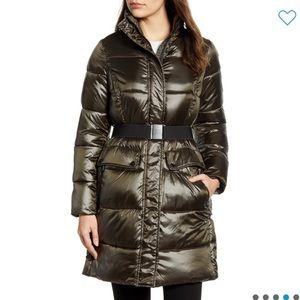 Sam Edelman Belted  Hooded Puffer Coat